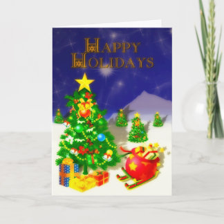Cartão De Festividades Happy Holidays Three
