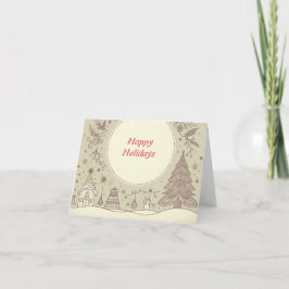 Cartão De Festividades Happy Holidays vintage style