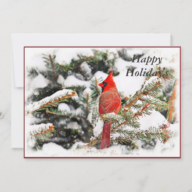 Cartão De Festividades Happy Holidays Winter Wildlife Christmas Card (Frente)