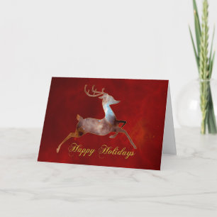 Cartão De Festividades Happy Holidays with Reindeer – Hubble Telescope