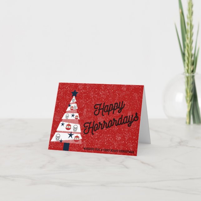 Cartão De Festividades Happy Horrordays Spooky Holiday Card (Frente)