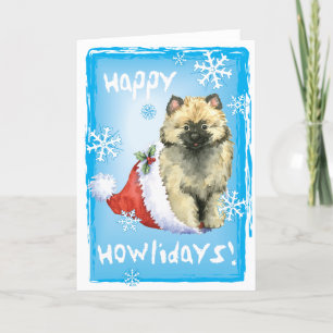 Cartão De Festividades Happy Howliday Keeshond