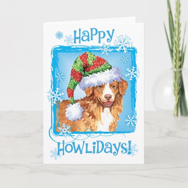 Cartão De Festividades Happy Howliday Toller (Frente)