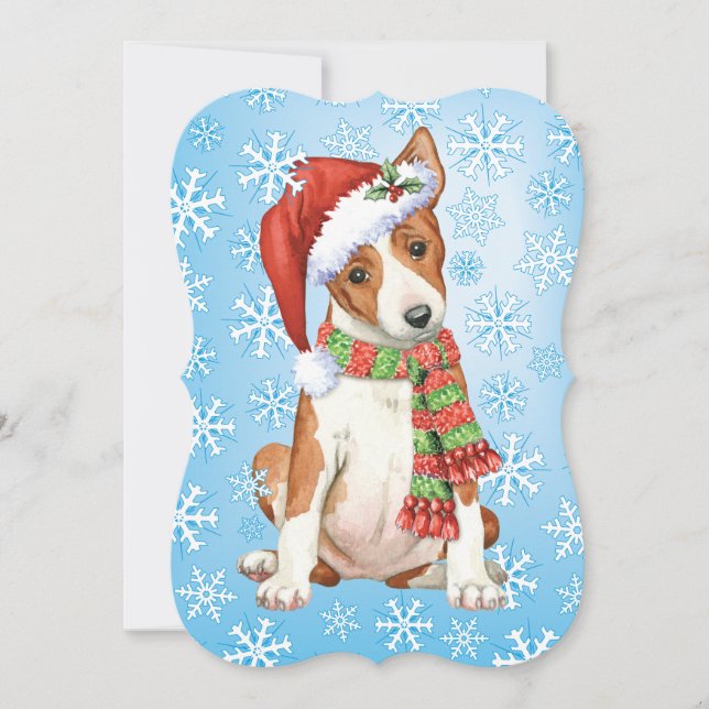Cartão De Festividades Happy Howlidays Basenji (Frente)