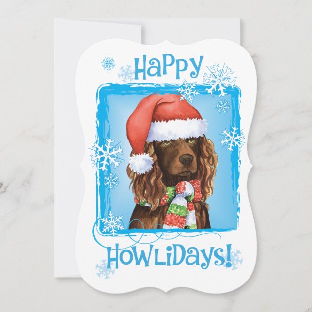Cartão De Festividades Happy Howlidays Boykin Spaniel (Frente)