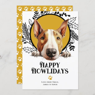 Cartão De Festividades Happy Howlidays Bull Terrier Dog