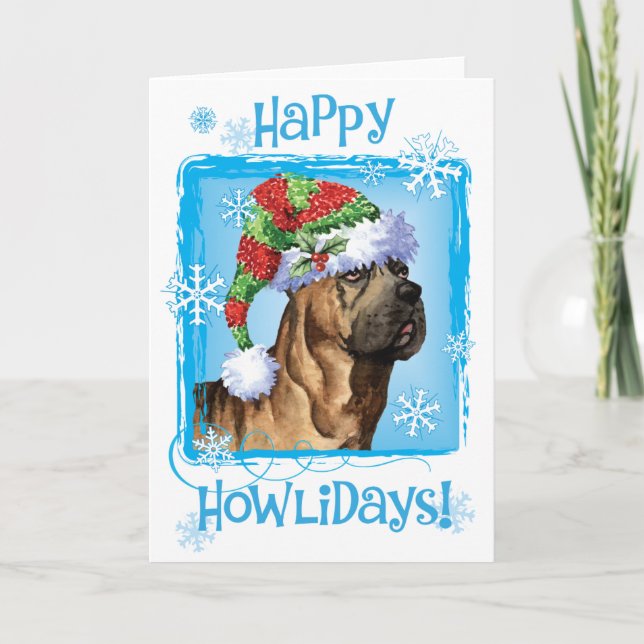 Cartão De Festividades Happy Howlidays Cane Corso (Frente)