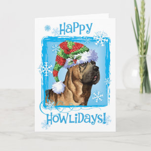 Cartão De Festividades Happy Howlidays Cane Corso
