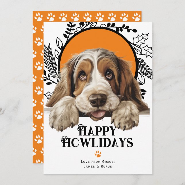 Cartão De Festividades Happy Howlidays Grand Basset Griffon Vendeen (Frente/Verso)
