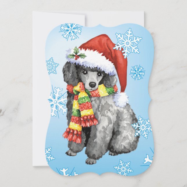 Cartão De Festividades Happy Howlidays Miniature Poodle (Frente)