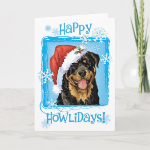 Cartão De Festividades Happy Howlidays Rottweiler