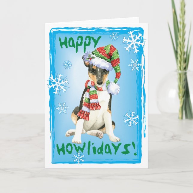 Cartão De Festividades Happy Howlidays Smooth Collie (Frente)