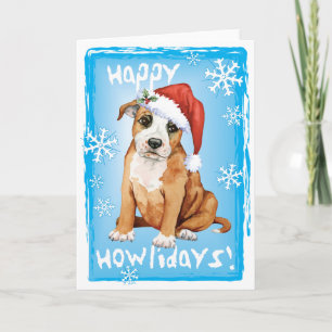 Cartão De Festividades Happy Howlidays Staffordshire Bull Terrier