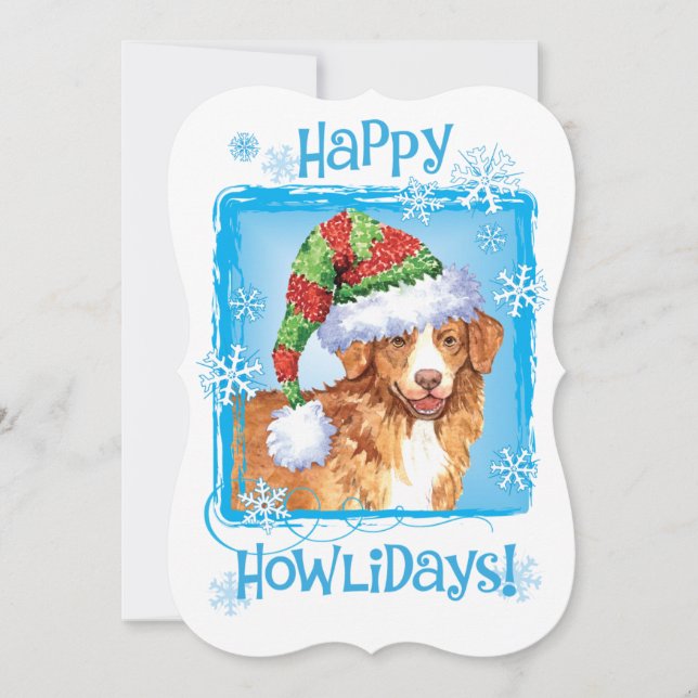 Cartão De Festividades Happy Howlidays Toller (Frente)