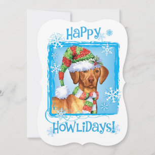 Cartão De Festividades Happy Howlidays Vizsla