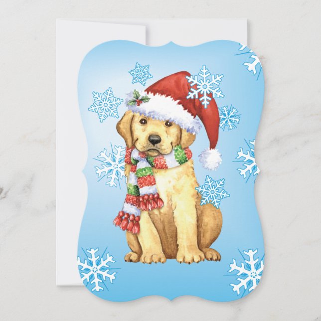 Cartão De Festividades Happy Howlidays Yellow Lab (Frente)