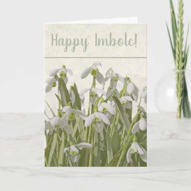 Cartão De Festividades Happy Imbolc Snowdrops (Frente)