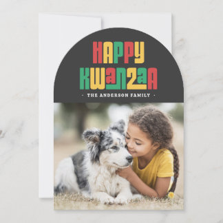 Cartão De Festividades Happy Kwanzaa red green yellow photo