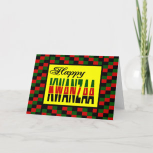 Cartão De Festividades Happy Kwanzaa With Red, Black, and Green Border
