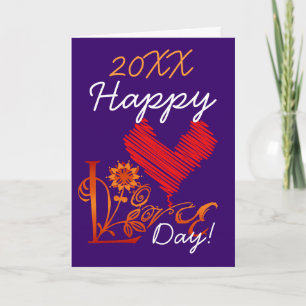Cartão De Festividades hAPPY LOVE dAY Card - Personalizado