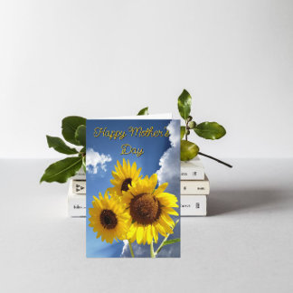 Cartão De Festividades Happy Mother's Day Sunflower Trio Quote