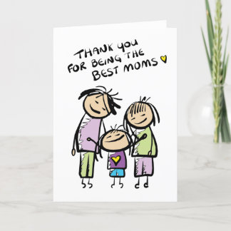Cartão De Festividades Happy Mother's Day to Two Moms Greeting Card
