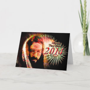 Cartão De Festividades Happy New Year 2014 Love Jesus Greeting Card