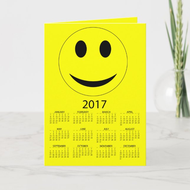 Cartão De Festividades Happy New Year 2017 Funny Calendar (Frente)