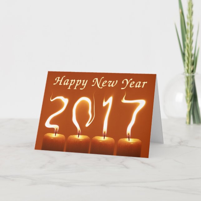 Cartão De Festividades Happy New Year 2017 original Greeting Card (Frente)