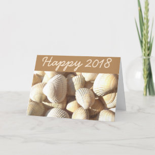 Cartão De Festividades Happy New Year 2018 Sea Shells Summer Tropical