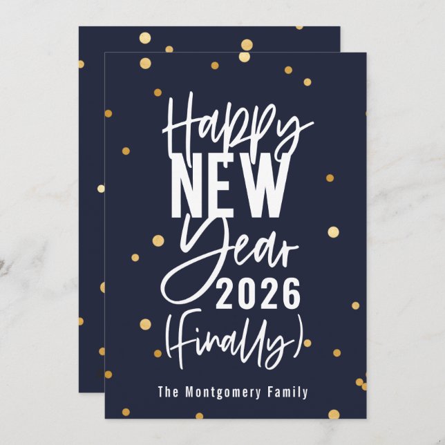 Cartão De Festividades Happy New Year 2023 Finally Holiday Card (Frente/Verso)