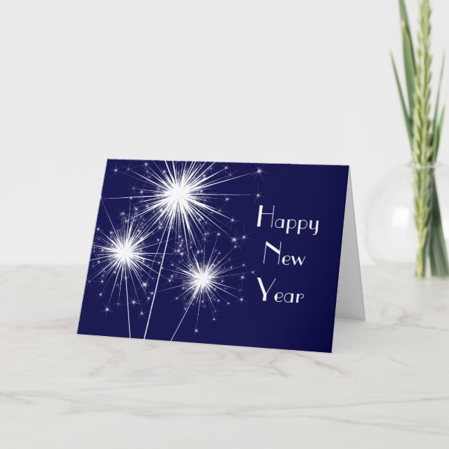 Cartão De Festividades Happy New Year Card (blue) (Frente)