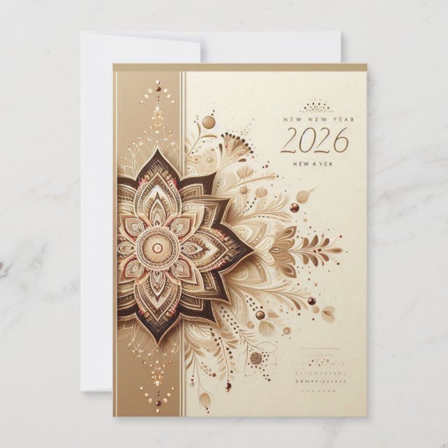 Cartão De Festividades Happy New Year Card | Joy, Hope & Success (Frente)