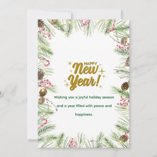 Cartão De Festividades Happy New Year Card | Modern Minimal Design