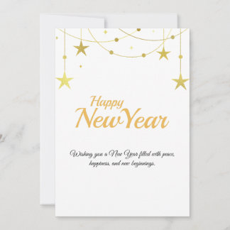 Cartão De Festividades Happy New Year Card | Modern Minimal Design