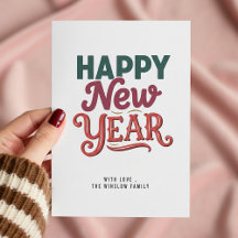 Happy New Year Card – Personalized Name or Family 