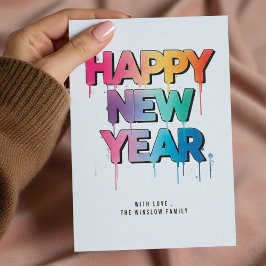 Cartão De Festividades Happy New Year Card – Personalized Name or Family