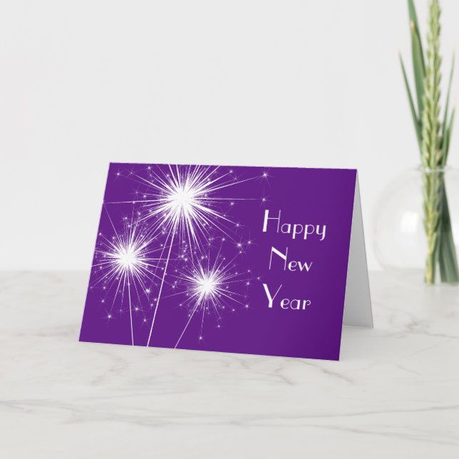 Cartão De Festividades Happy New Year Card (purple) (Frente)