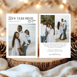 Cartão De Festividades Happy New Year Cheer Modern Family 4 Photo Collage