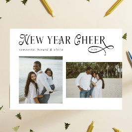 Cartão De Festividades Happy New Year Cheer Modern Family  Photo Collage
