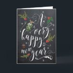 Cartão De Festividades happy new year christmas holiday card modern<br><div class="desc">A modern christmas "happy new year" card with typography design . Easy to edit the text fields shown inside with your details to create a personal touch for your Christmas/New Year cards this holiday season. Co-ordinating items in this modern collection, such as envelope stickers and return address labels. Please visit...</div>