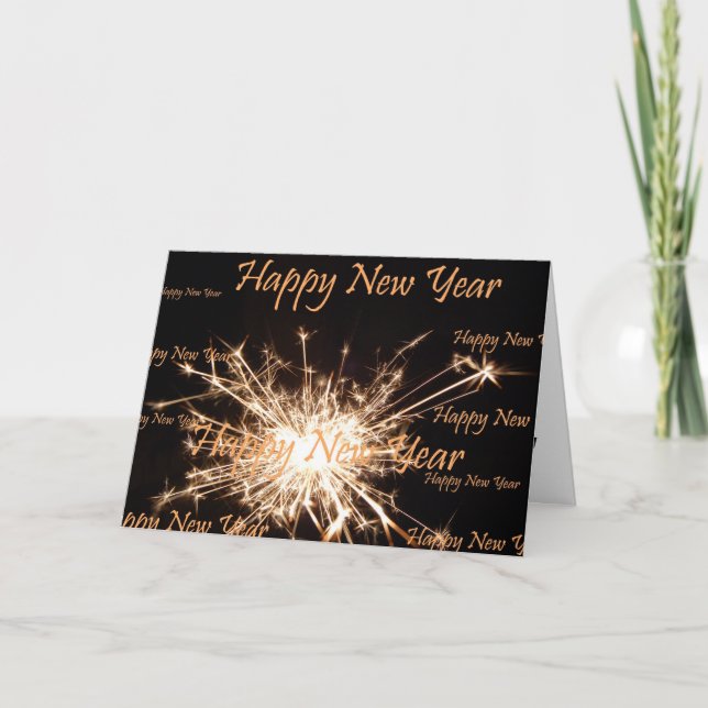 Cartão De Festividades Happy New Year Greeting Card (Frente)