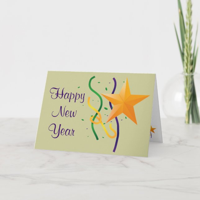 Cartão De Festividades Happy New Year Greeting Card (Frente)