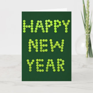Cartão De Festividades Happy New Year Greeting Card for Tennis Fans