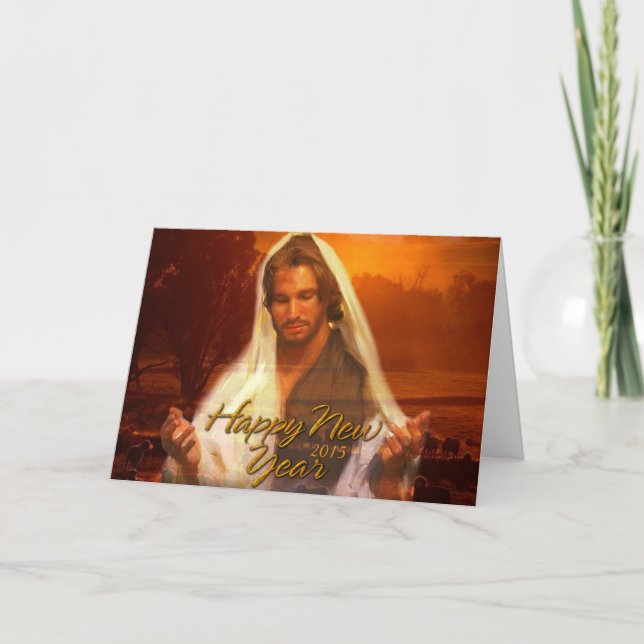 Cartão De Festividades Happy New Year Jesus 2015 Cards (Frente)