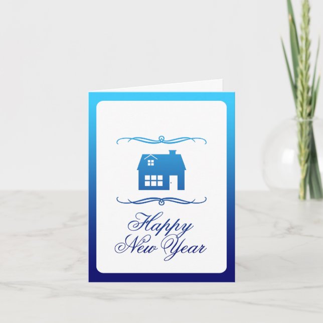 Cartão De Festividades happy new year new address announcement (Frente)