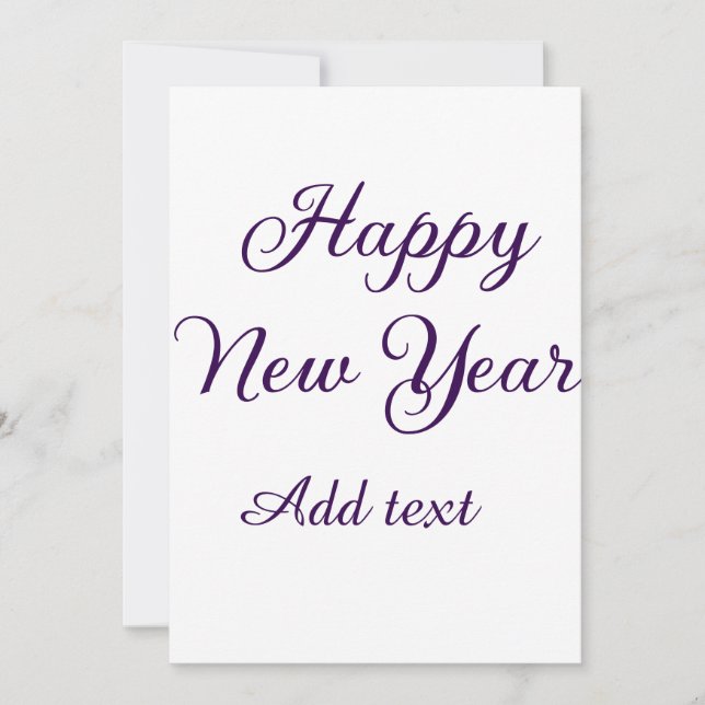 Cartão De Festividades Happy new year purple calligraphy simple minimal  (Frente)