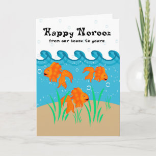 Cartão De Festividades Happy Norooz - Persian New Year - Goldfish And Bub