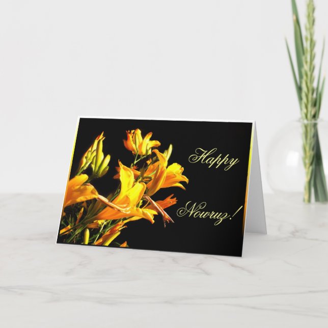 Cartão De Festividades Happy Nowruz Daylily greeting card (Frente)