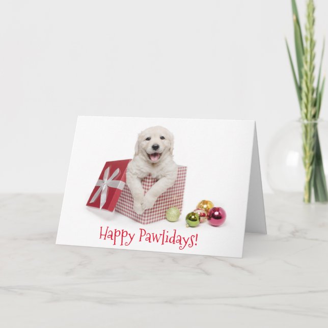 Cartão De Festividades Happy Pawlidays Christmas Card (Frente)